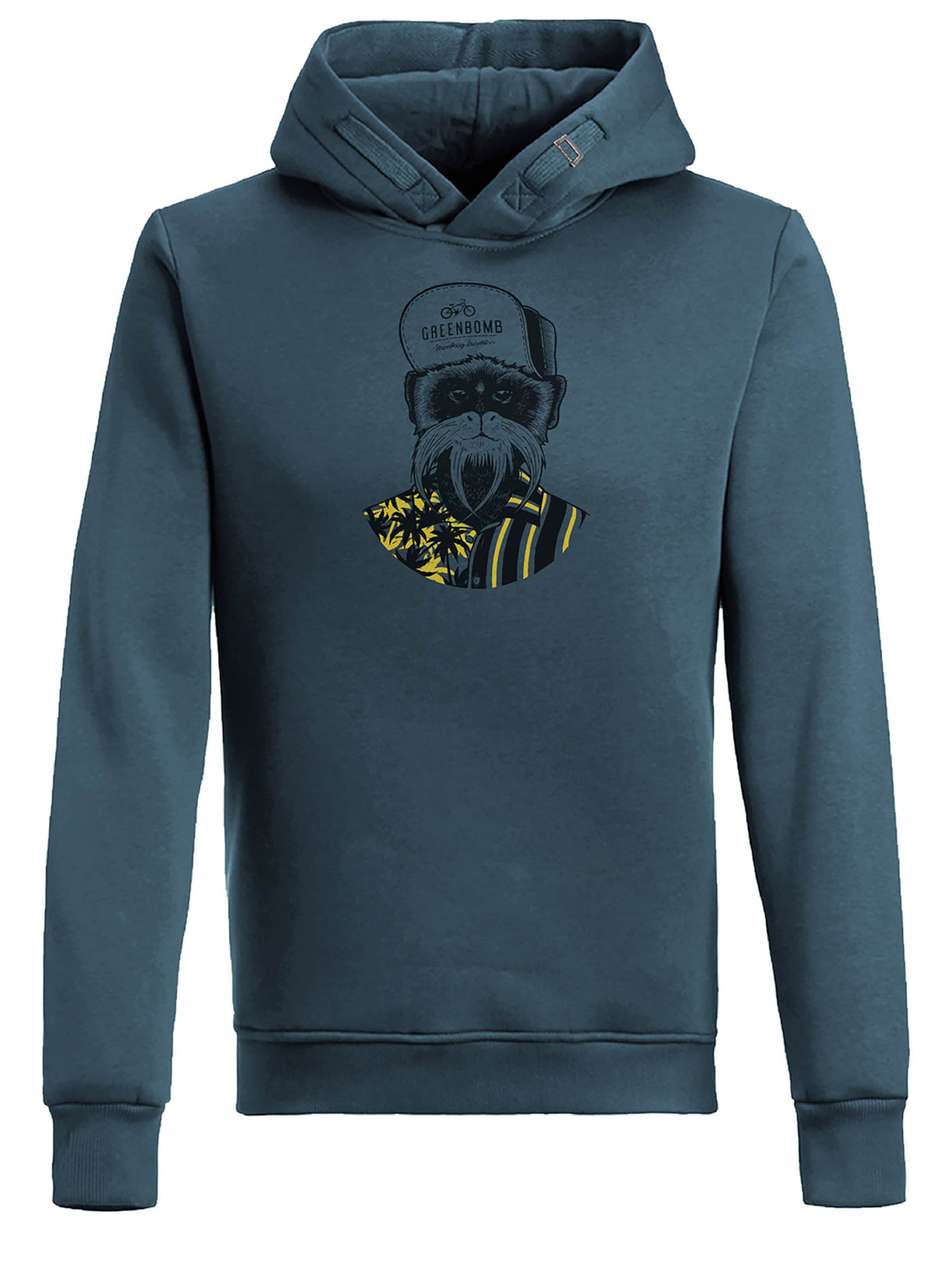 GREENBOMB Sweatshirt 'Animal Monkey' in Blau: Vorderseite
