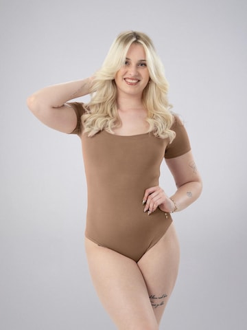 LEAFLETIC - Body 'Leafletic Women’s Short Sleeve U-Neck Bodysuit' en marrón