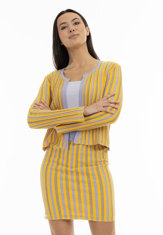 faina Knit Cardigan in Yellow: front