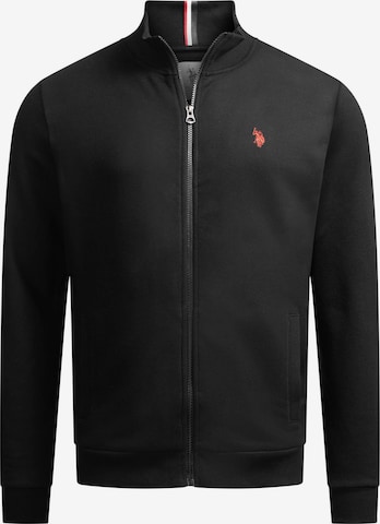U.S. POLO ASSN. Sweatvest in Zwart: voorkant