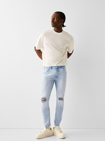 Bershka Slimfit Jeansy w kolorze niebieski