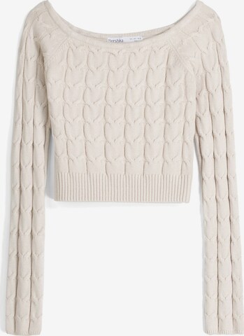 Bershka Sweater in Beige: front