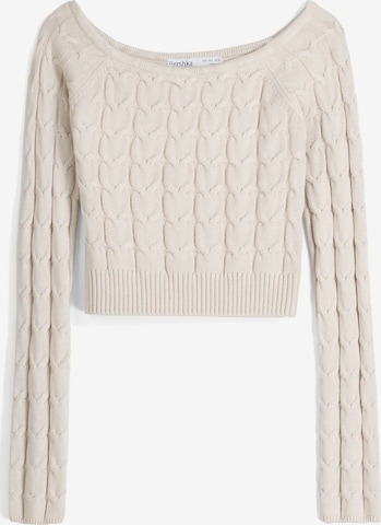 Pull-over Bershka en beige : devant