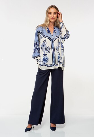IVI collection Tunikabluse 'Oriental Gardens' in Blau: Vorderseite