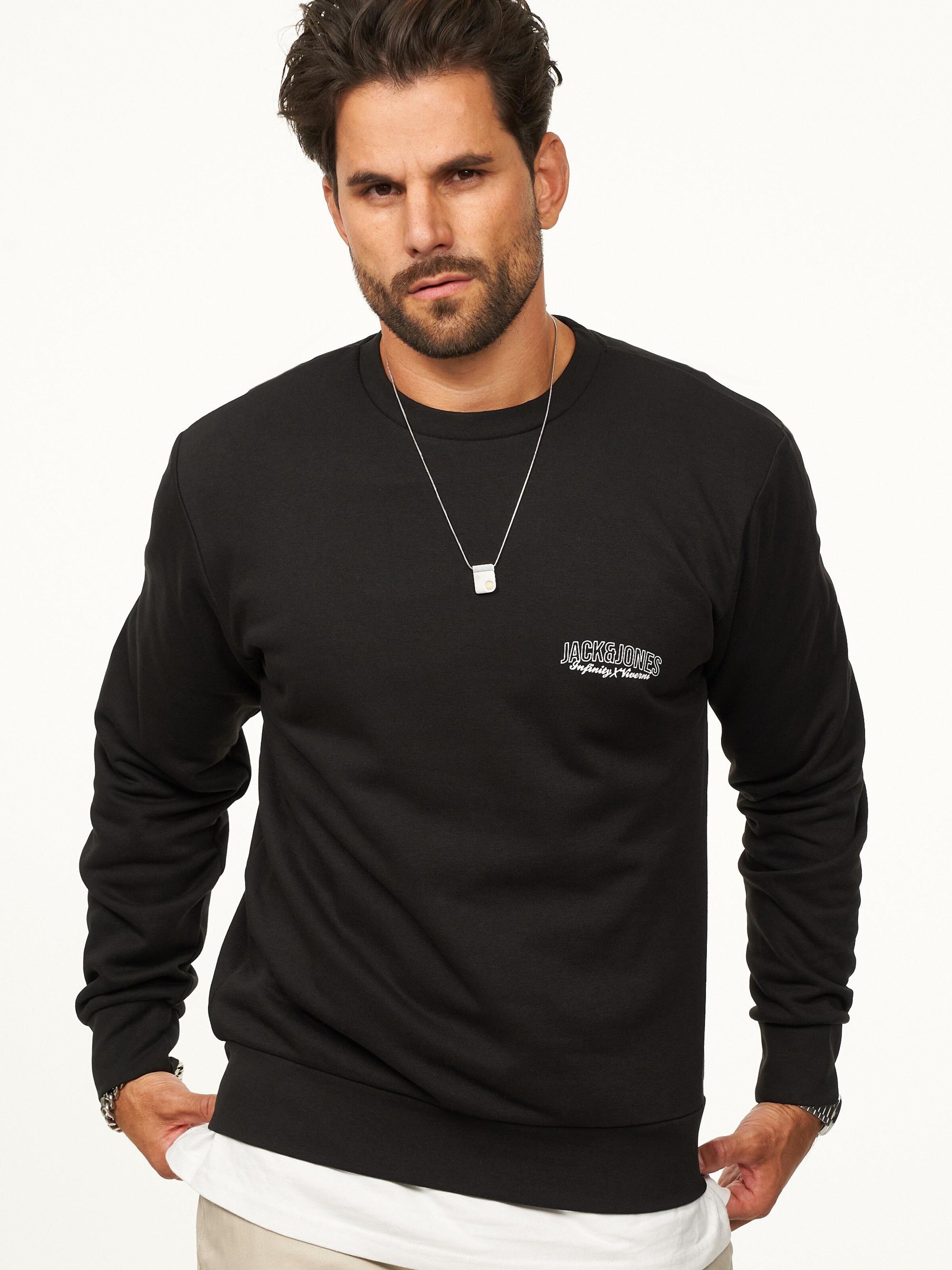 JACK & JONES Sweatshirt 'JJETERNITY'‌‌‌‌‌‌ in Schwarz: Vorderseite