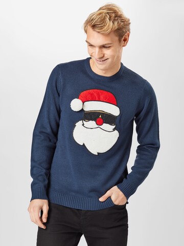 Only & Sons Regular fit Pulóver 'ONLXmas' - kék: elől