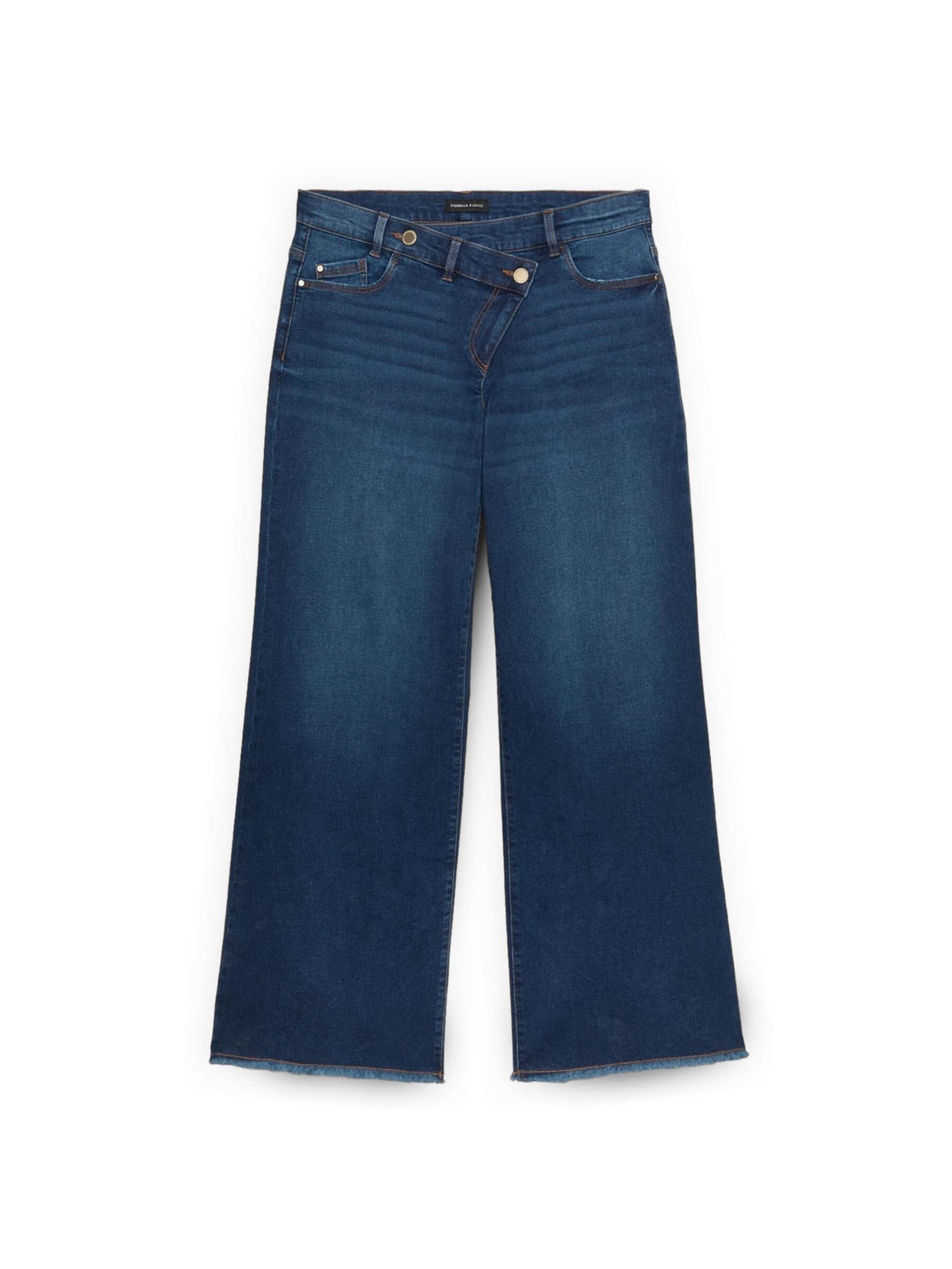 Fiorella Rubino - Pierna ancha Vaquero en azul: frente