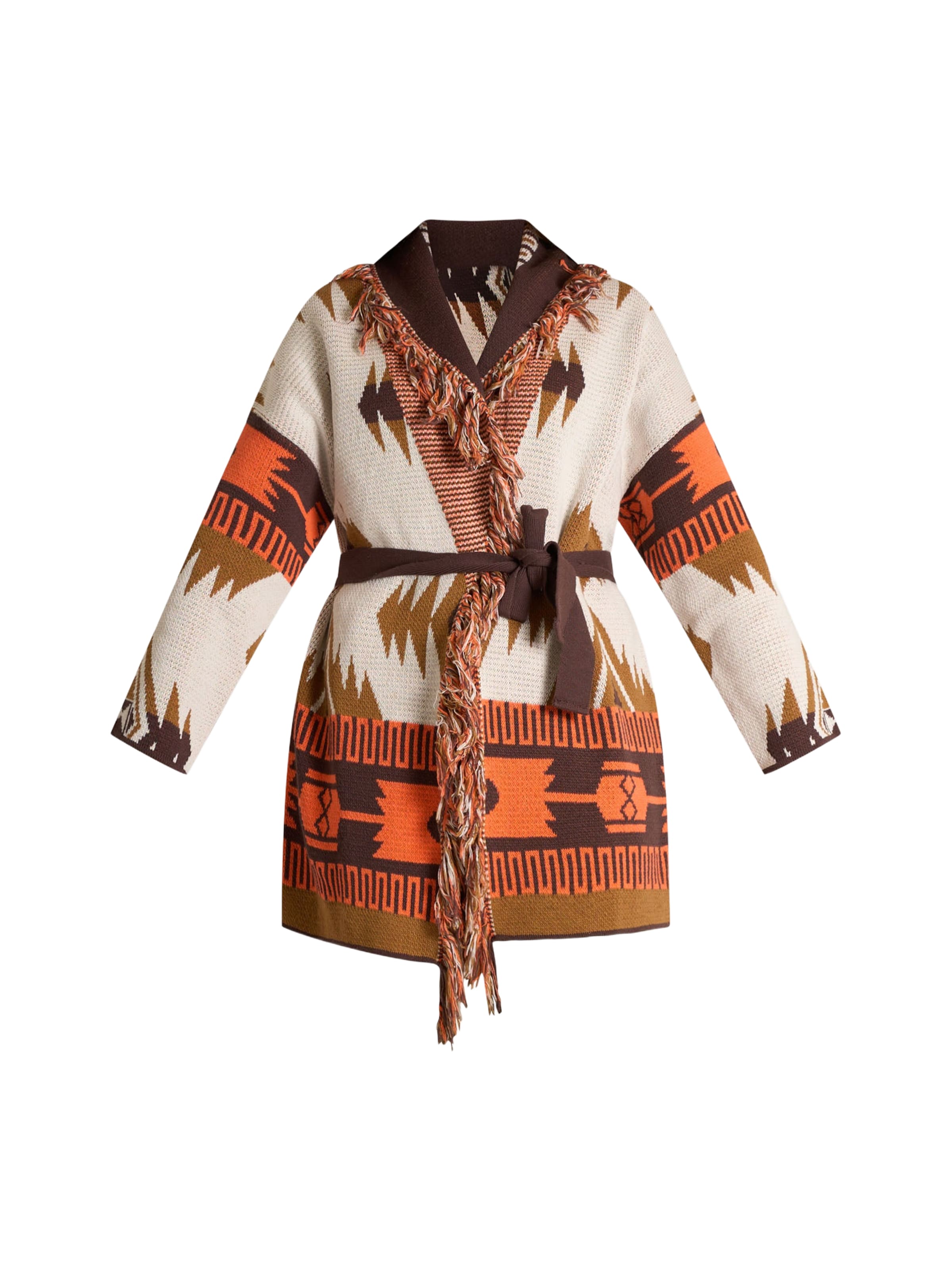 ViCOLO Knit Cardigan 'Folk-Chic' in Brown: front