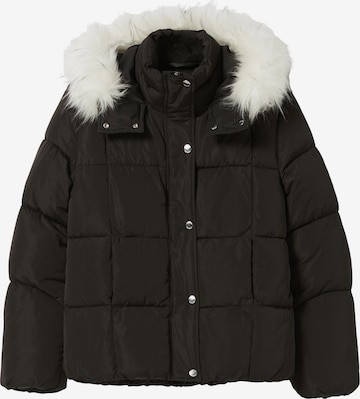 Bershka Zimska jakna | črna barva: sprednja stran