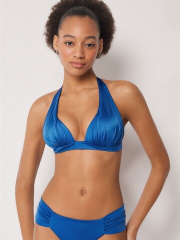 CALZEDONIA Triangel Bikinitop 'Shiny Satin' in Blau
