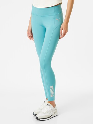 PUMA Skinny Sportovní kalhoty – modrá: přední strana