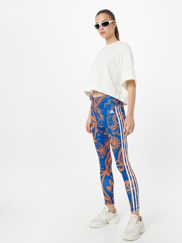 ADIDAS SPORTSWEAR Slim fit Workout Pants 'Farm Rio' in Blue