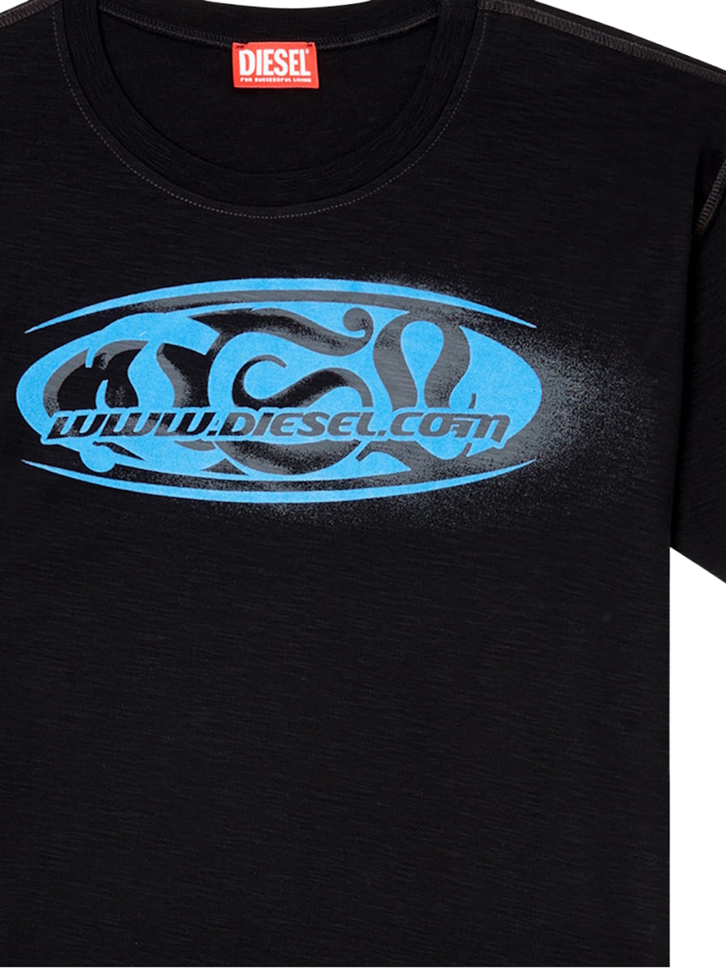 DIESEL Shirt 'T-NORM-T1' in Zwart