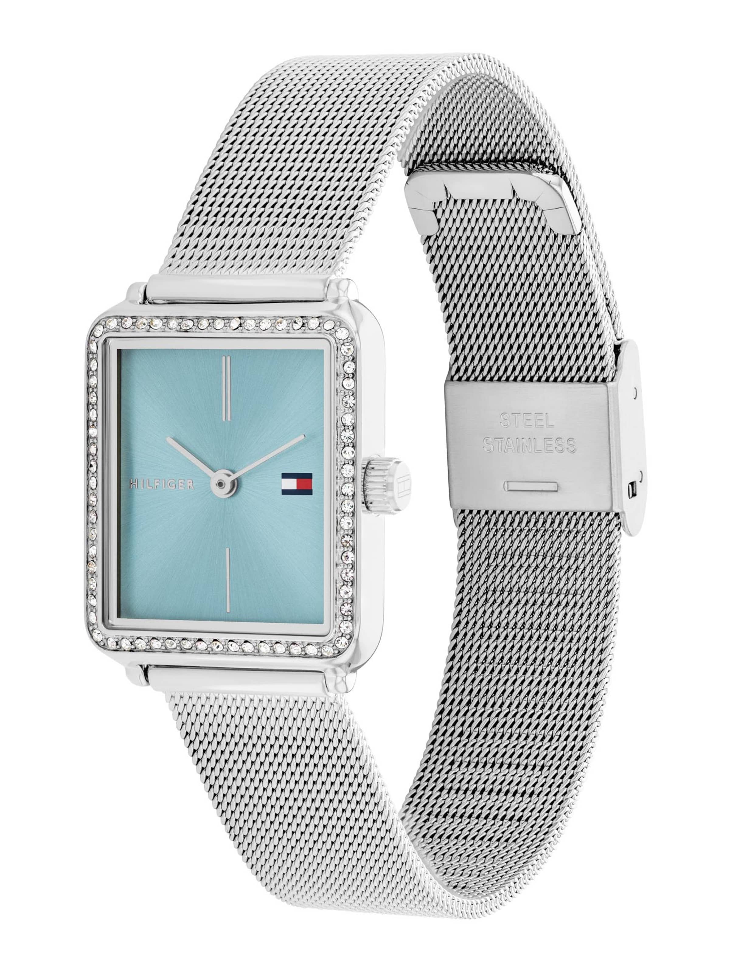 TOMMY HILFIGER Zegarek analogowy &#x27;TEA TANK&#x27; w kolorze srebrny: przód