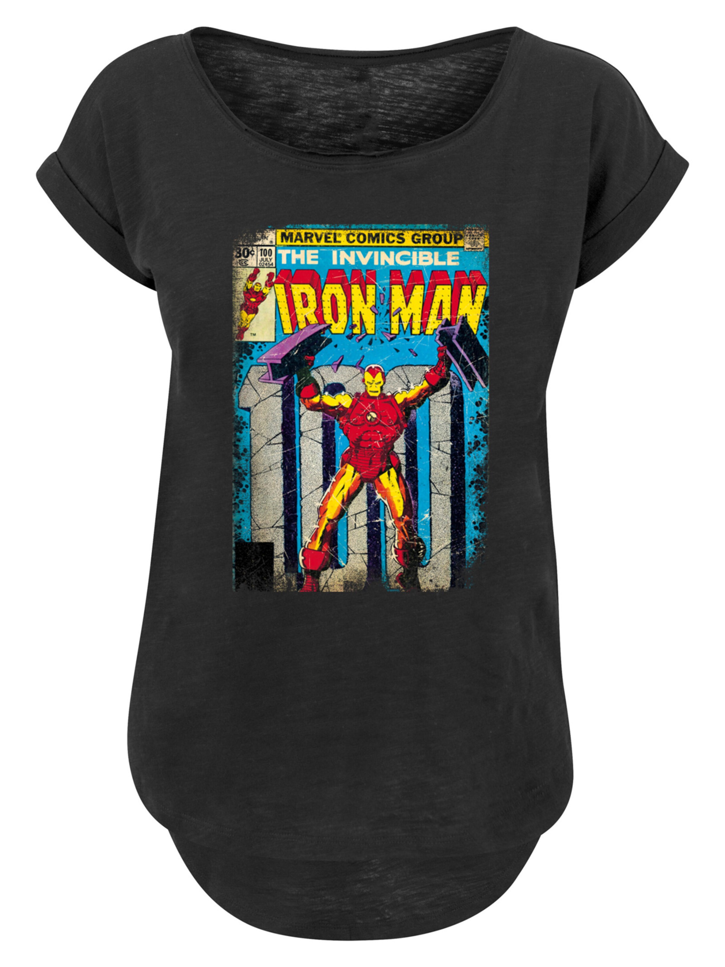F4NT4STIC Shirt 'Marvel Iron Man Cover' in Black: front