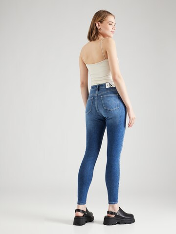 Calvin Klein Jeans Kitsas Teksapüksid 'HIGH RISE SUPER SKINNY ANKLE', värv sinine