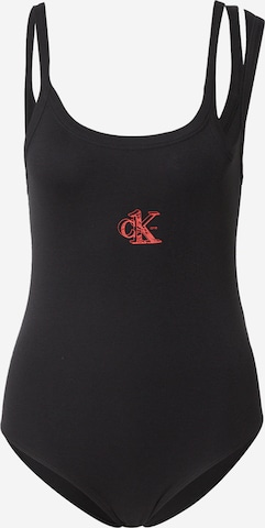 Calvin Klein JeansBodi - crna boja: prednji dio