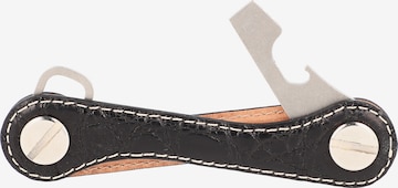 Portachiavi 'Leather' di Keykeepa in nero: frontale