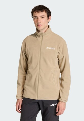 ADIDAS TERREX Funktionele fleece-jas in Beige: voorkant