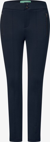 Coupe slim Pantalon 'Solid' STREET ONE en bleu : devant