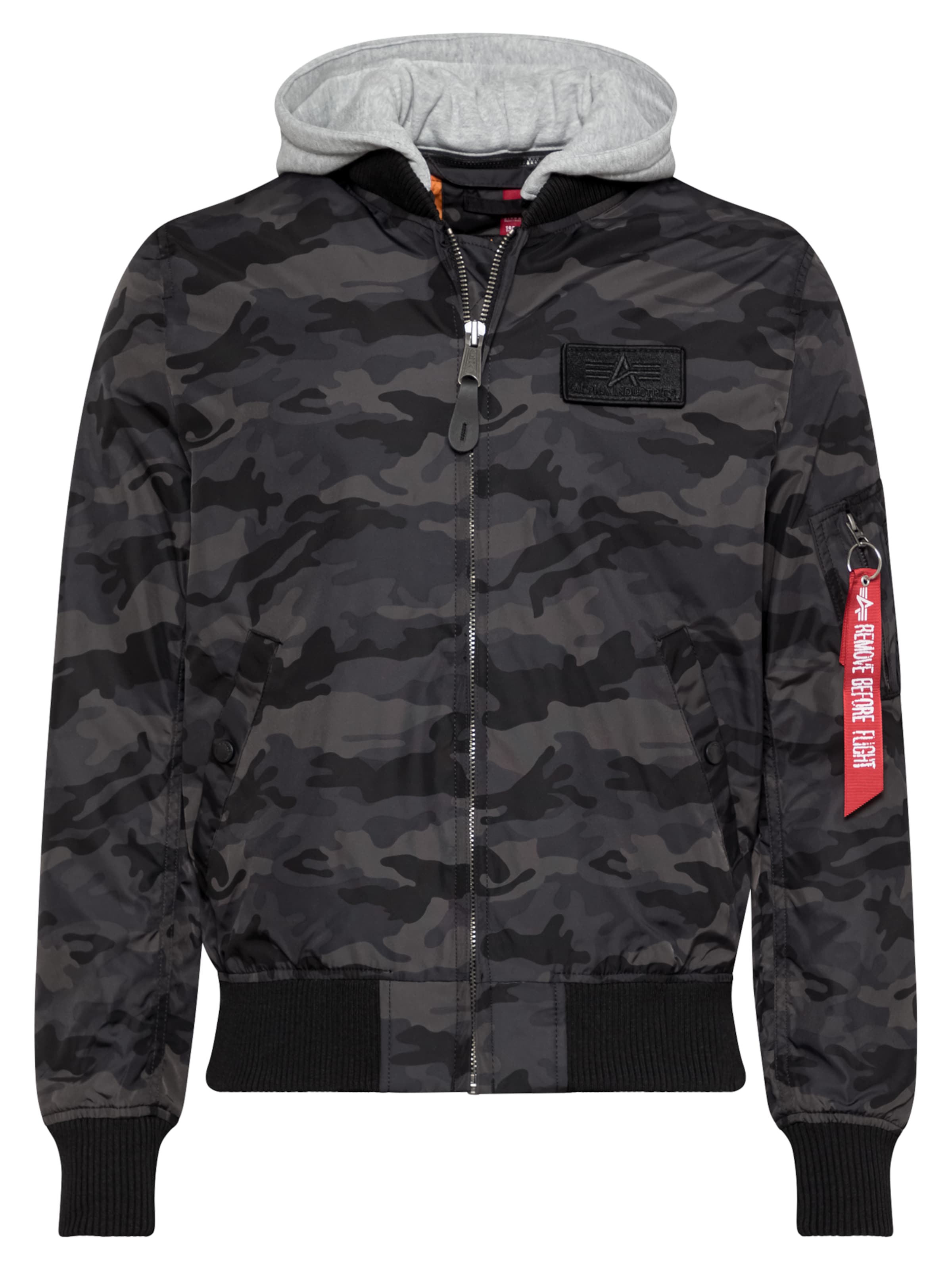 ALPHA INDUSTRIES Преходно яке в черно: отпред