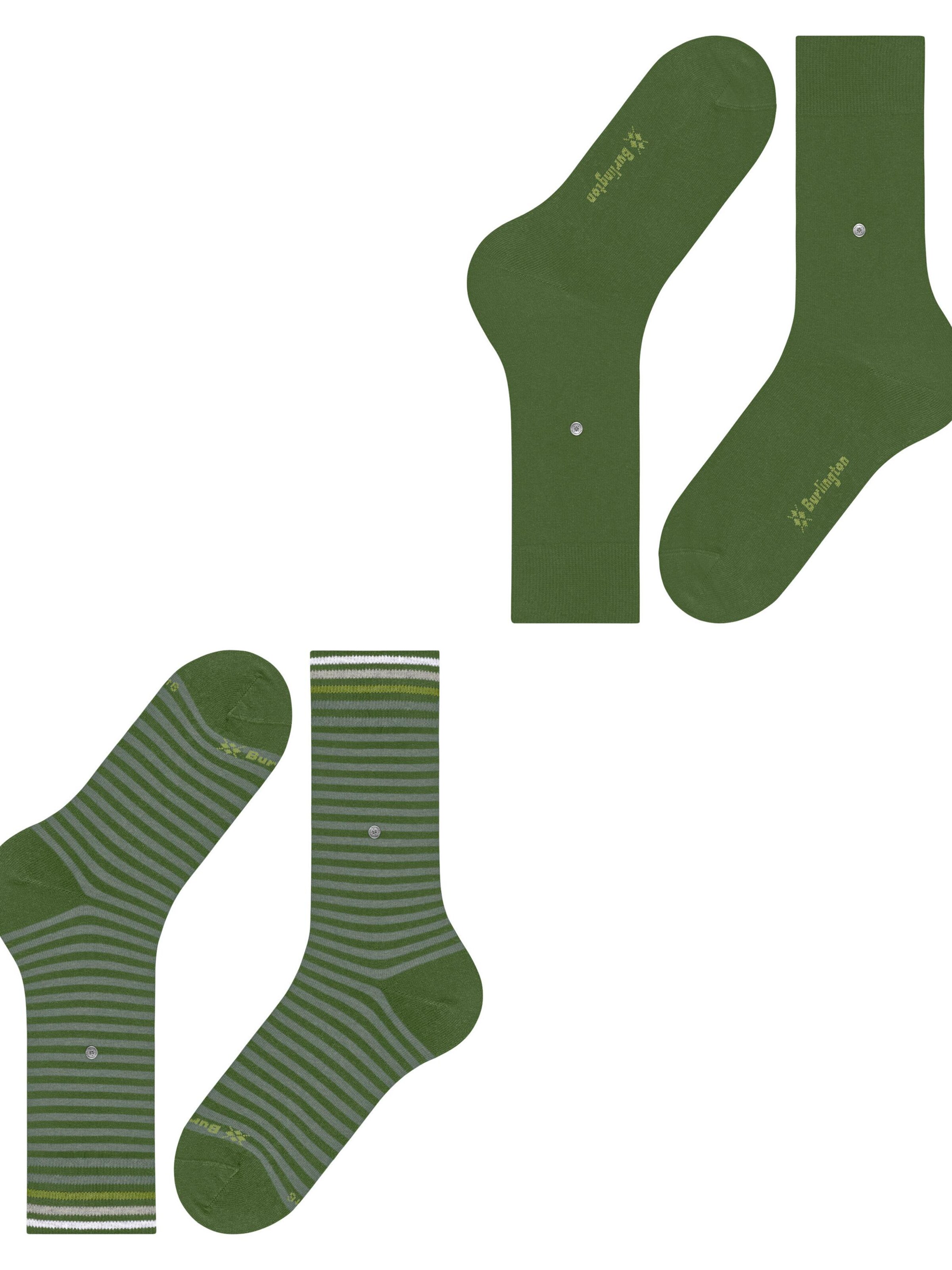 BURLINGTON Socks 'Everyday Stripe 2-Pack' in Green