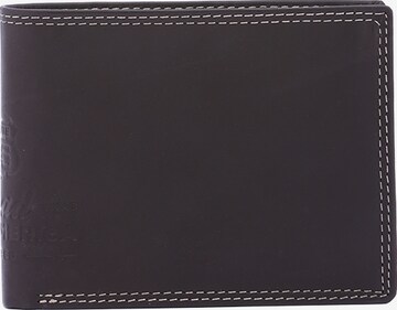Portamonete 'Portafoglio Uomo Vera Pelle' di Route 66 in nero: frontale