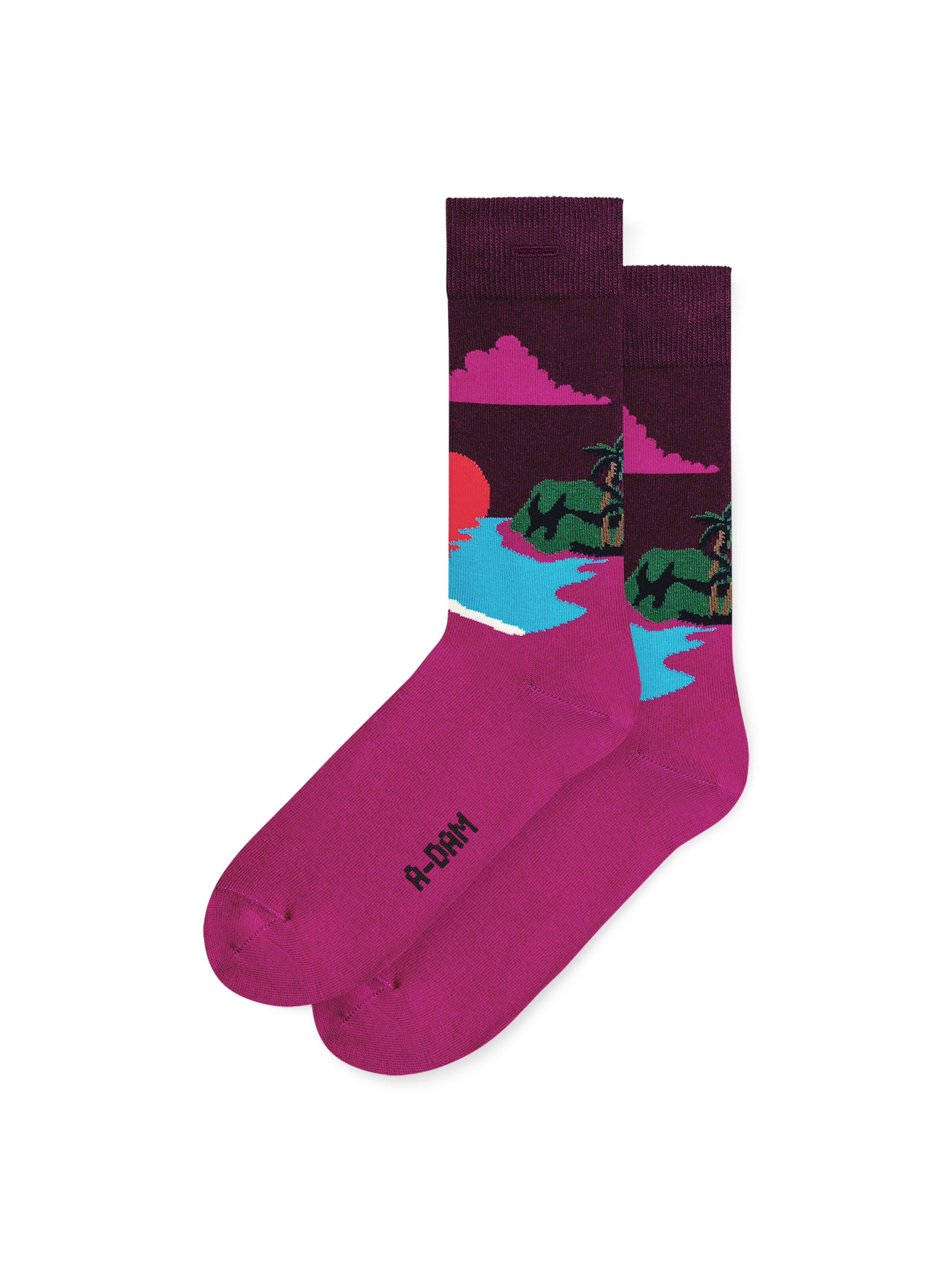 A-dam Socks 'Red Sunset' in Purple: front