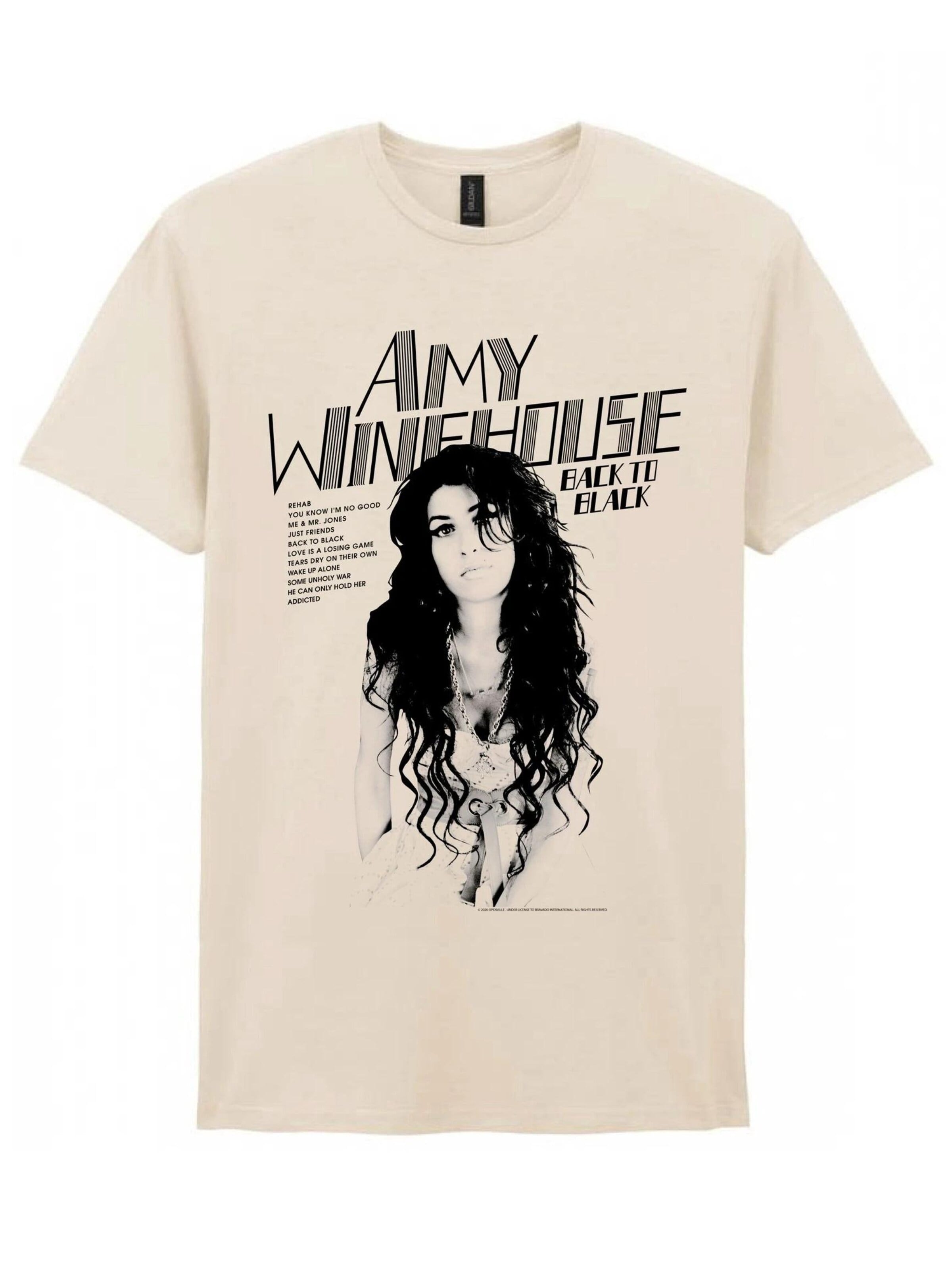 Rockshirts Shirt 'Amy Winehouse Back  To Black Tracks T-Shirt' in White: front