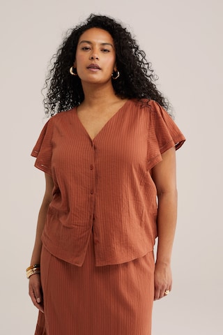 WE Fashion Blouse in Oranje: voorkant