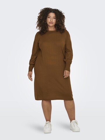 ONLY Carmakoma Knitted dress in Brown