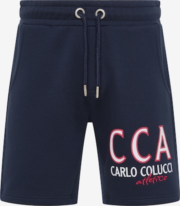 Carlo Colucci Regular Pants 'Dalvai' in Blue: front