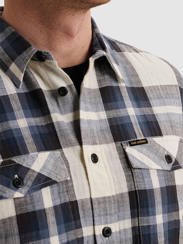 Coupe regular Chemise 'Shirt with check pattern and chest pockets' PME Legend en bleu
