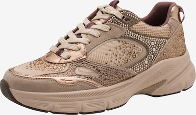 Tamaris Sneakers laag in 36 in de kleur Donkerbeige / Poederroze, Productweergave