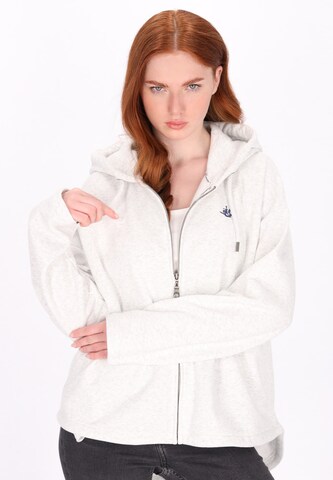 DreiMaster Vintage Zip-Up Hoodie in White: front