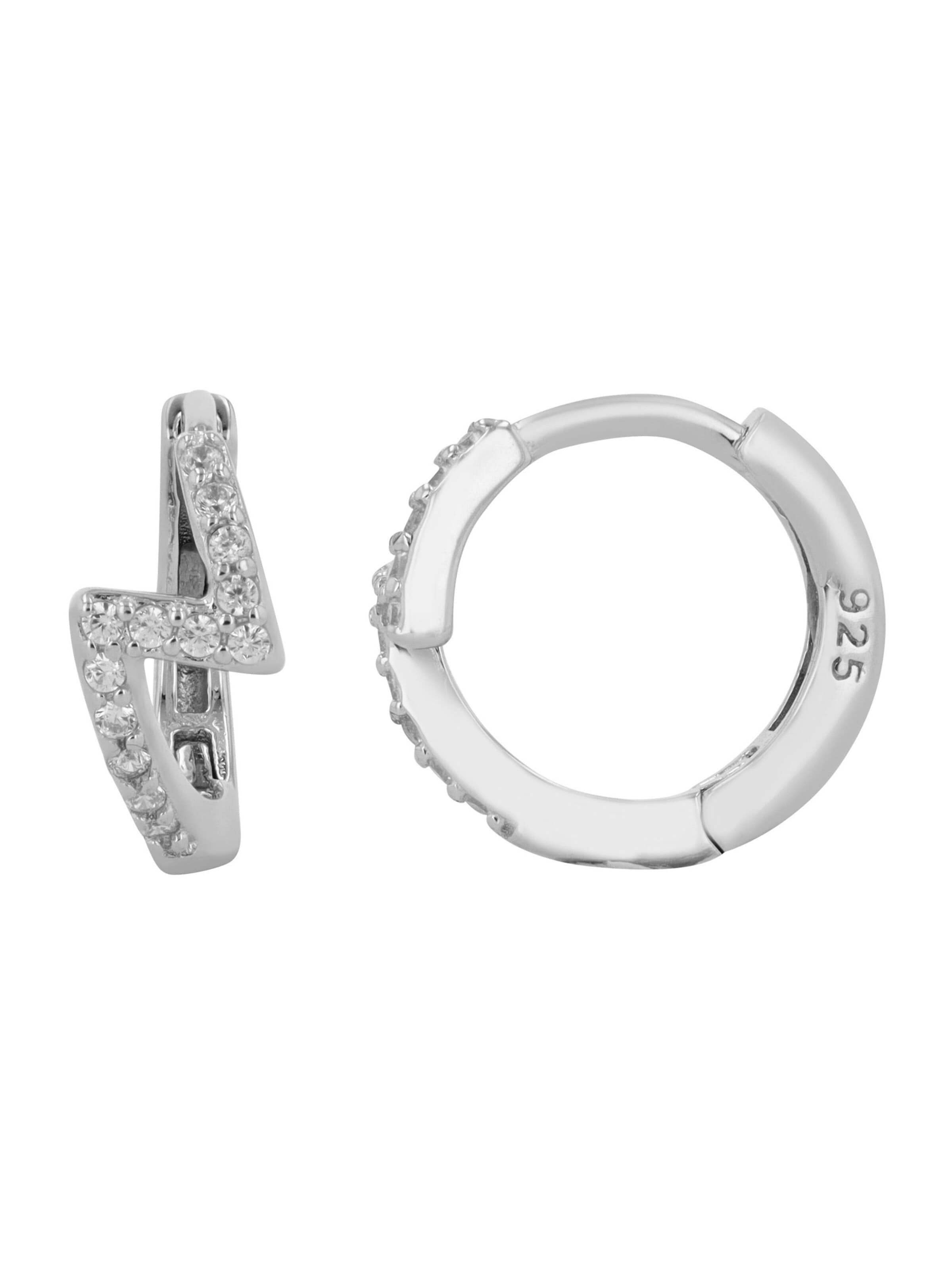 Akzent Earrings '"Mathilde" aus 925 Sterlingsilber, rhodiniert, langlebig' in Silver