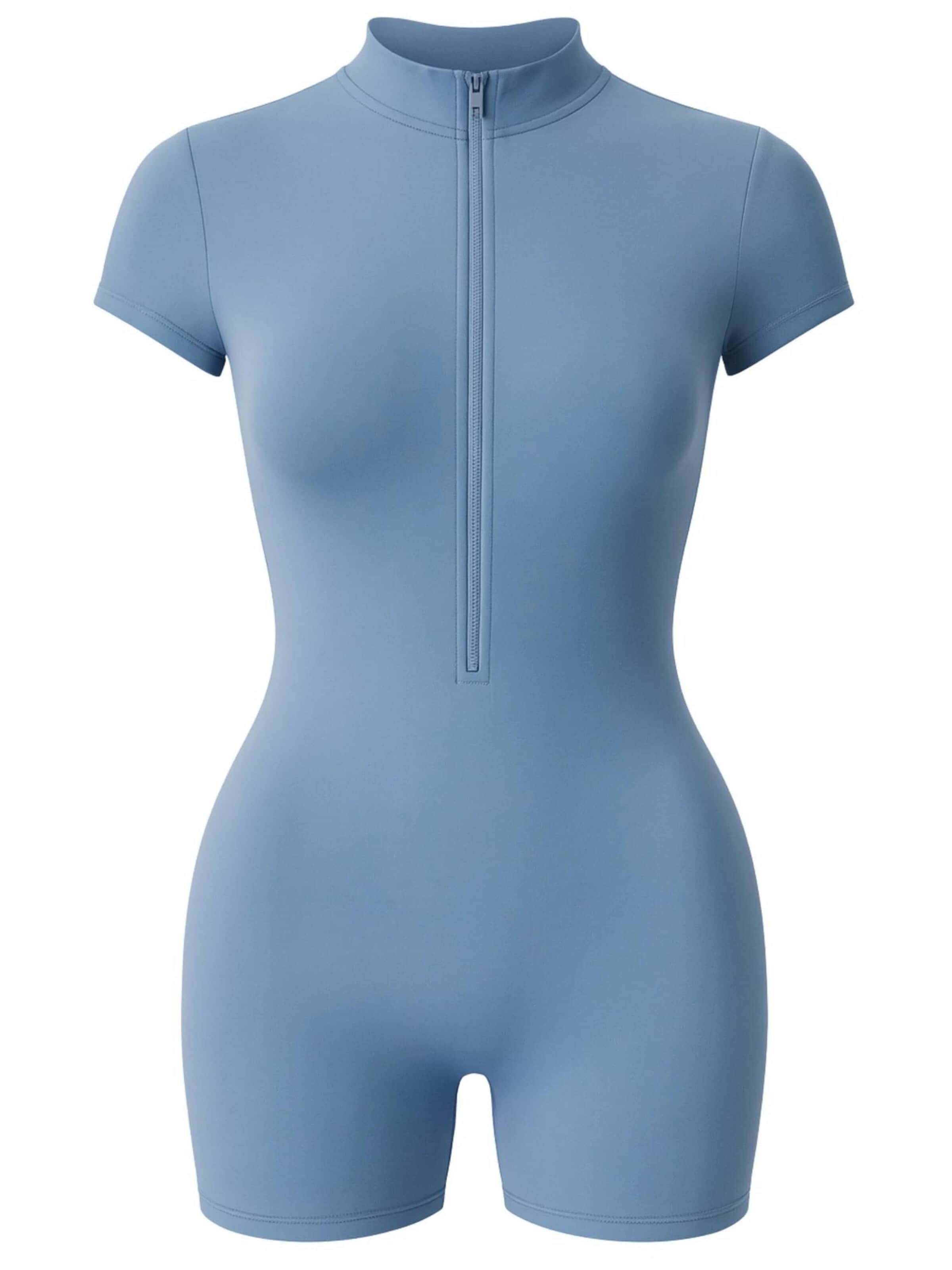 FemmeTone Athletic Bodysuit in Blue: front