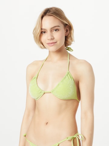 Monki Triangel Bikinitop in Groen: voorkant