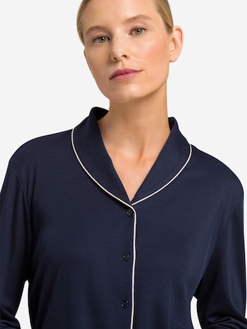 Hanro Pyjama 'Natural Comfort' in Blau