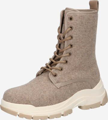 Marc O'Polo - Botines con cordones 'Maia' en beige: frente