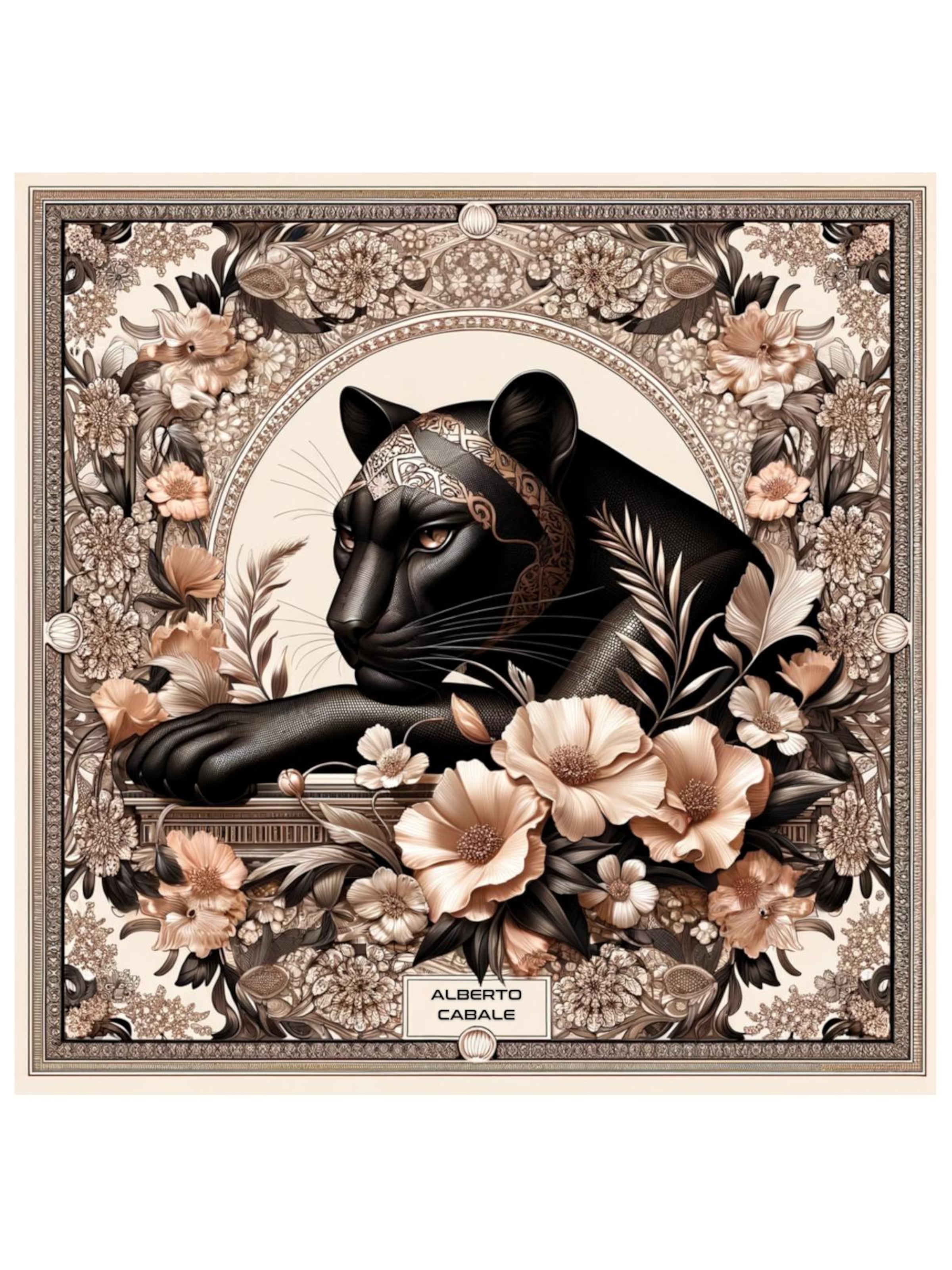 alberto cabale Scarf 'Black Panther Zoé' in Black: front