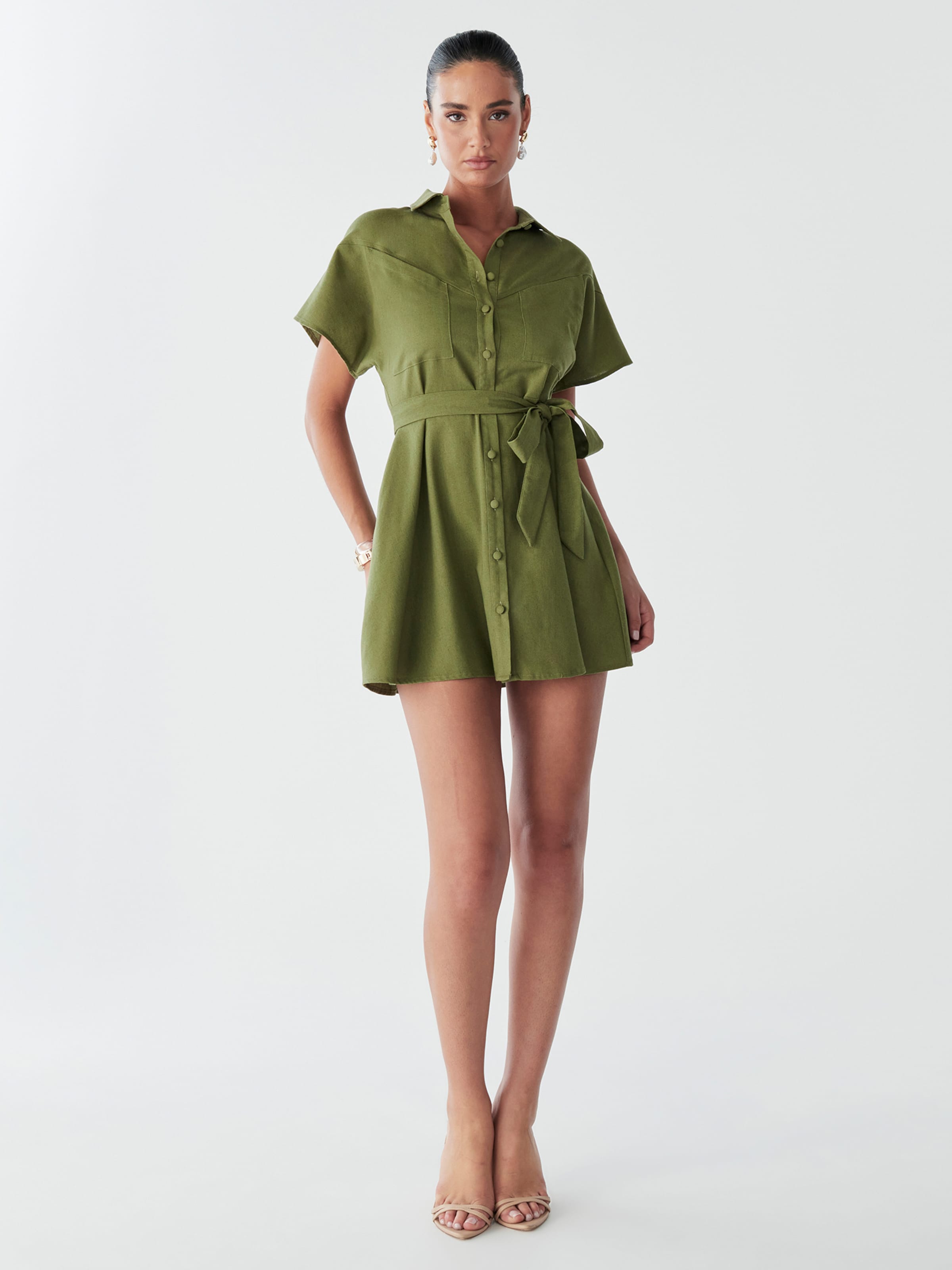 belt shirt dress mango Belt shirt dress - Women