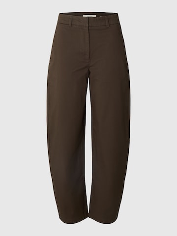 SELECTED - Barrel Pantalón chino en marrón: frente