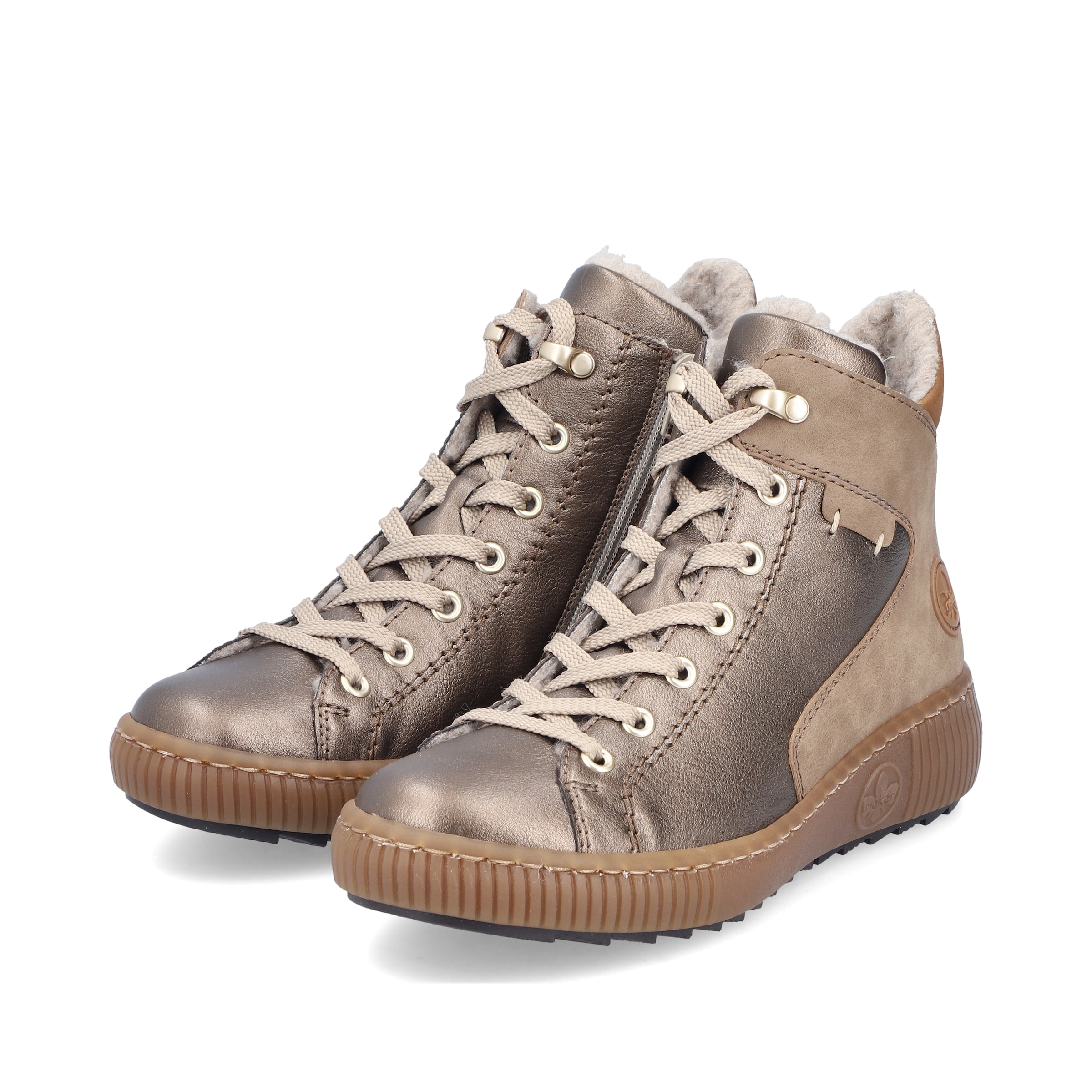 Rieker Schnürstiefel in Bronze