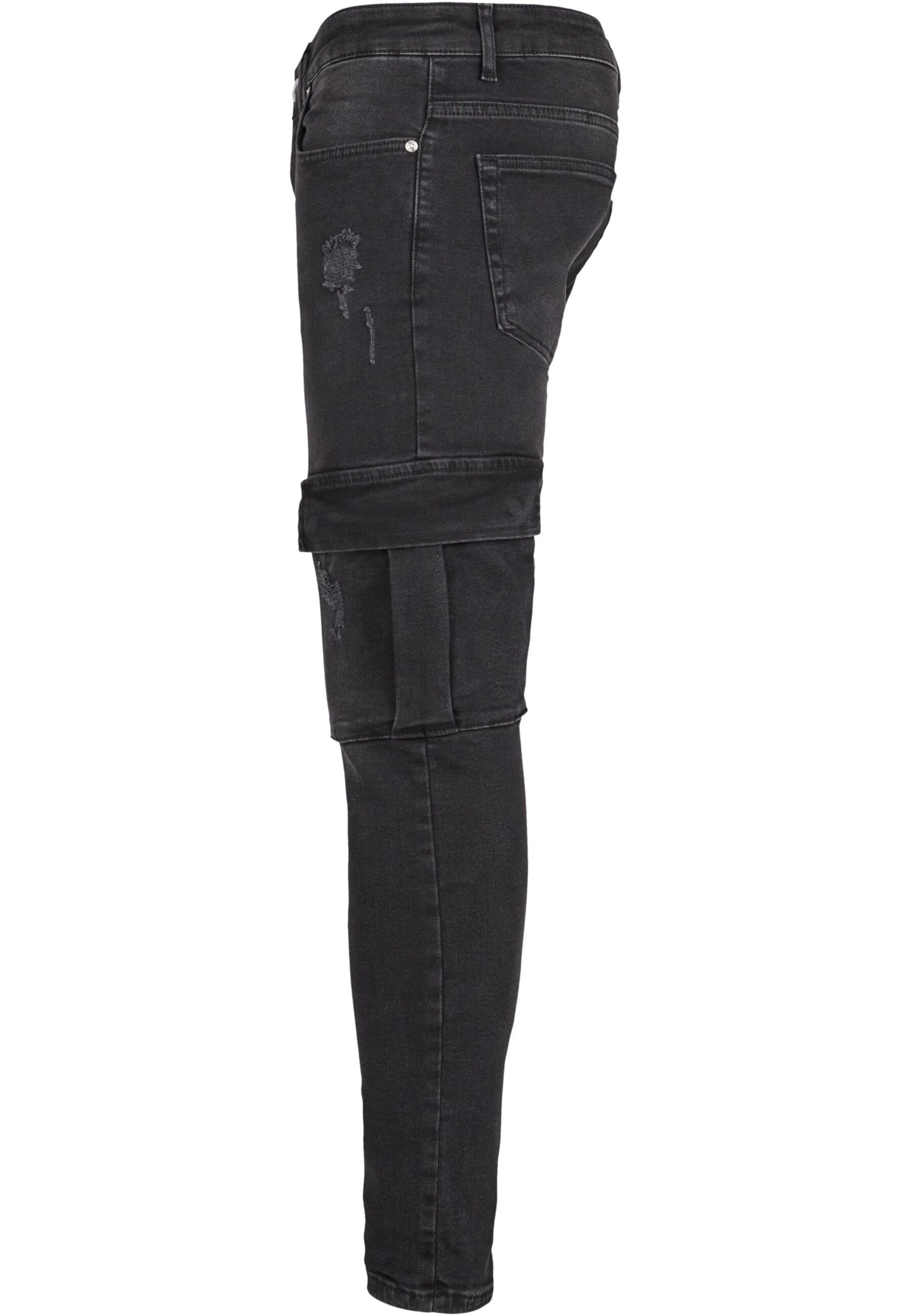 Slimfit Jeans cargo di 2Y Premium in nero