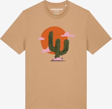 T-Shirt 'Kaktus Im Sonnenuntergang' Watapparel en beige : devant