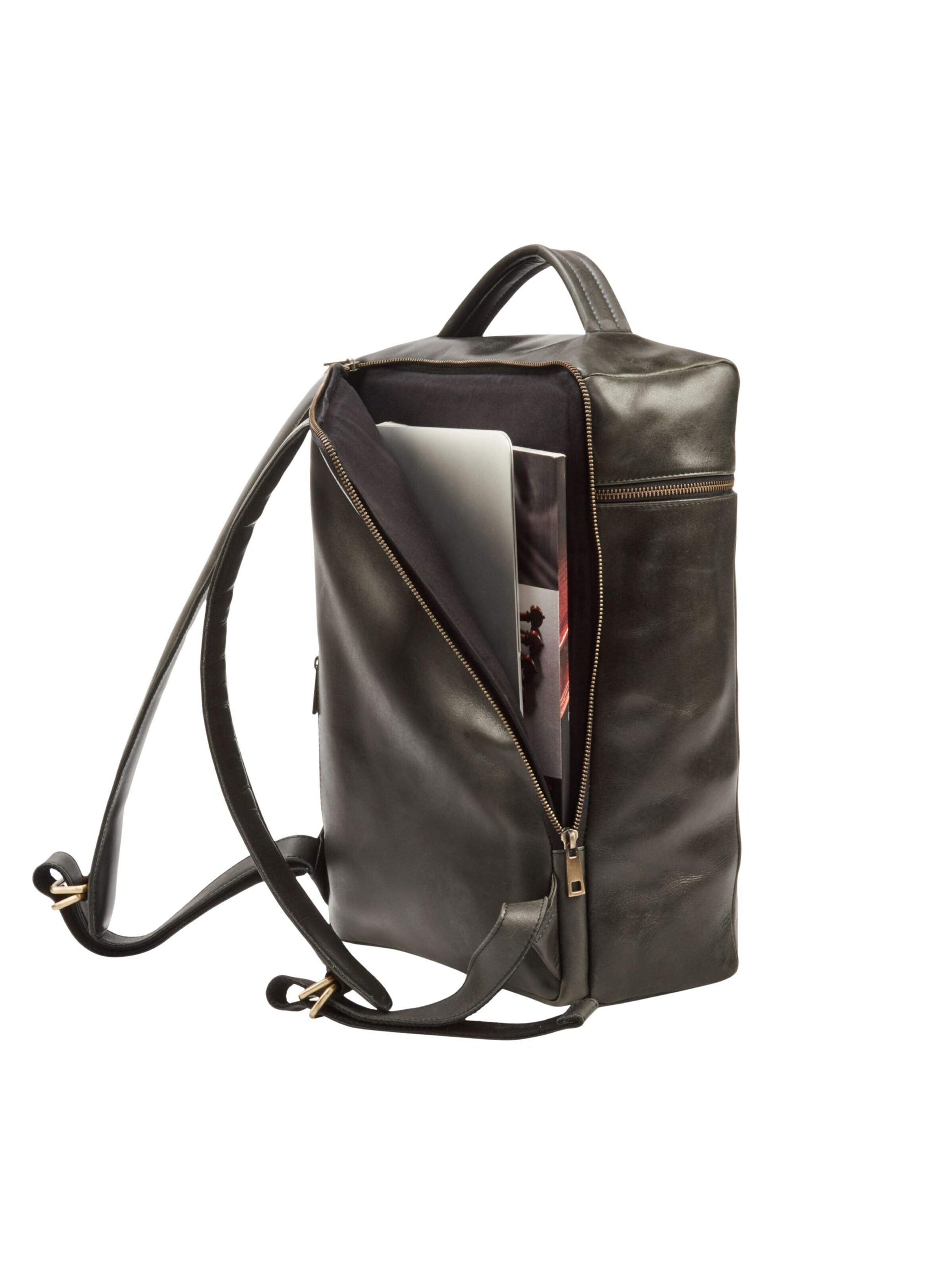 NEGOTIA Leather Backpack 'Kova' in Black