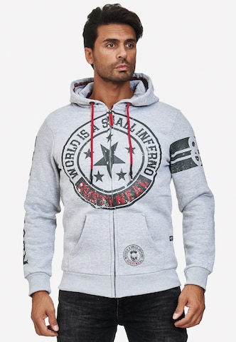 Rusty Neal Zip-Up Hoodie in Grey: front