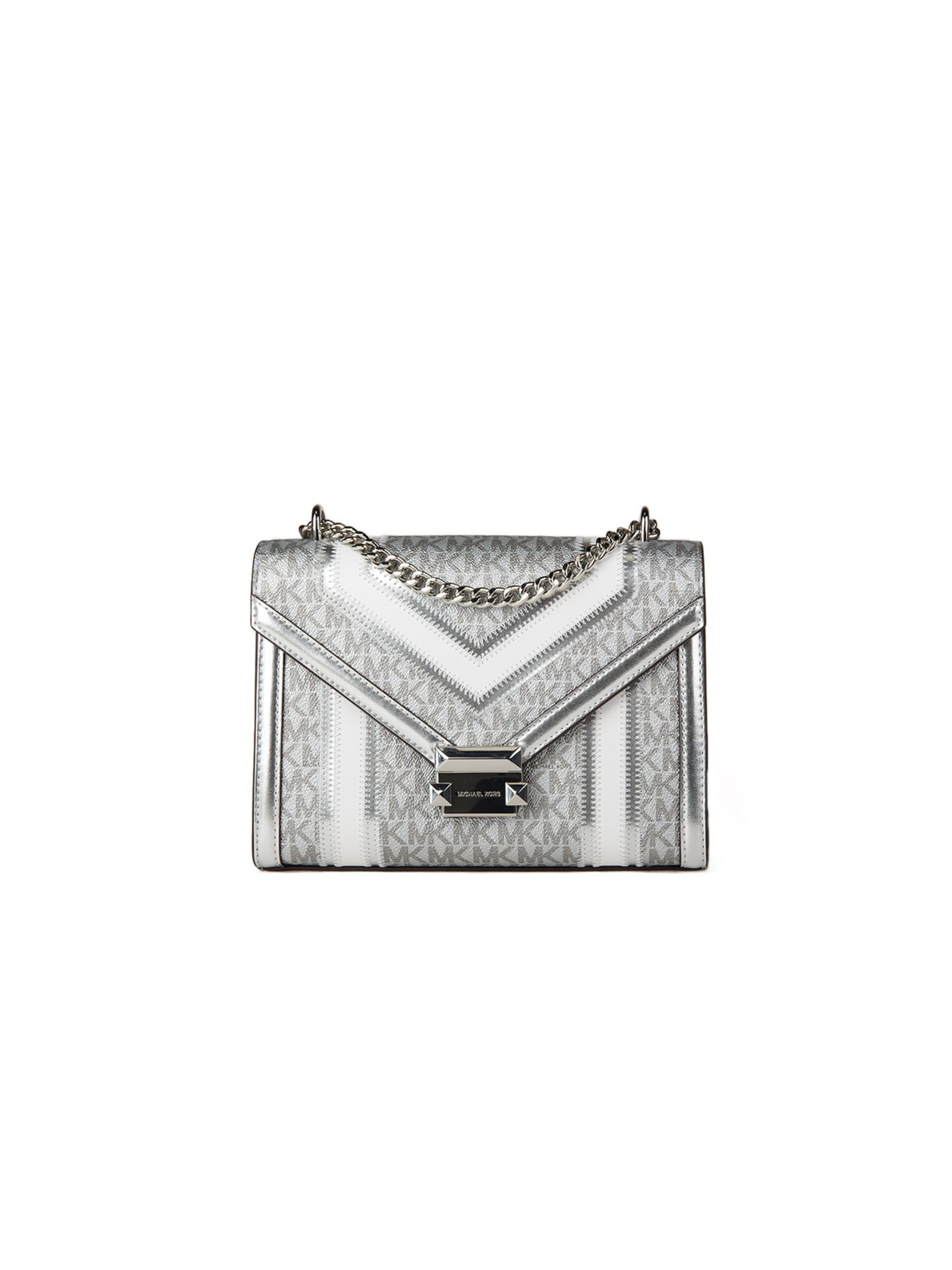 Michael Kors Schoudertas 'Whitney Medium Flap Chain' in One Size in de kleur Zilver, Productweergave