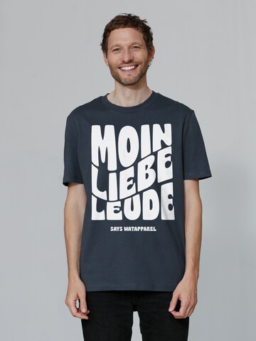 Watapparel Shirt 'Moin liebe Leude' in Grijs: voorkant
